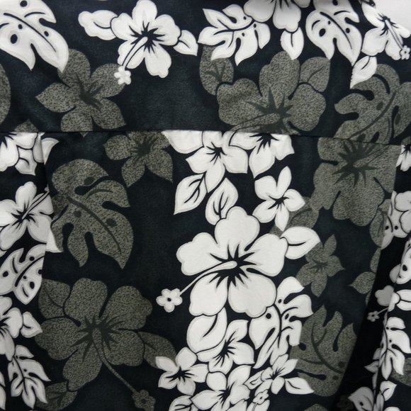 Vintage Styled by RJC Hawaiian Shirt Mens Size M Button Down Black & White - Picture 10 of 13